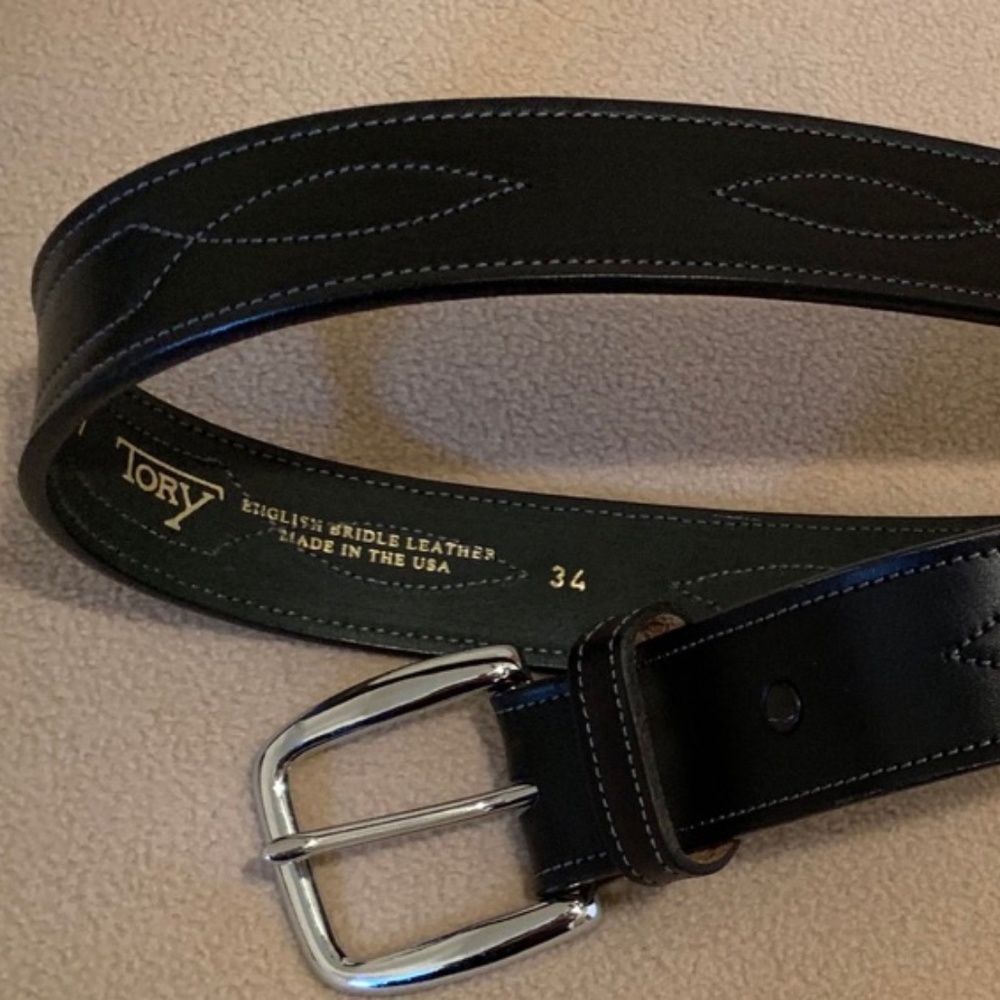 34 Tory Leather Fancy Stitch Belt